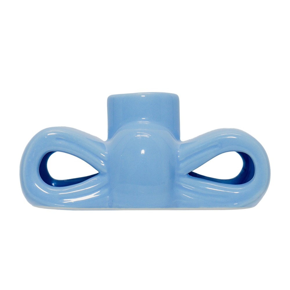My‎ Texas House Blue Bow Taper Candle Holder Decor